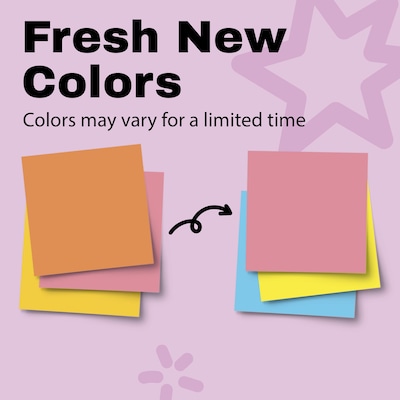 Post-it Super Sticky Pop-up Notes, 3" x 3", Neon Fizz Collection, 90 Sheet/Pad, 18 Pads/Pack (R33018SSAUCP)