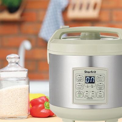 Starfrit SRFT024737001 14-Cup Electric Rice Cooker, Green & Gray (SRFT024737001)