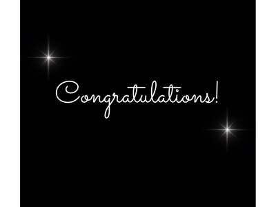 Great Papers Congratulations Card with Envelope, 6.75 x 4.75, Black, 3/Pack (2020140PK3)