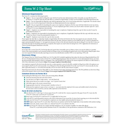 TaxRight 2025 W-2 Tax Form Tax Form Set with Envelopes, 4-Part, 50/Pack (SC5645E)