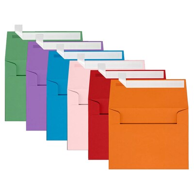 JAM Paper A2 Colored Invitation Envelopes, 4 3/8" x 5 3/4", Assorted Colors, 150/Pack (956A2brogvy)