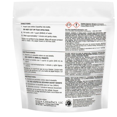 Aqua ChemPacs Citrus All-Purpose Cleaner, Citrus Scent, 20 Pacs/Bag (9320897)