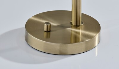 Adesso Swirl Incandescent Desk Lamp, 21.6"H, Antique Brass/White (3259-21)