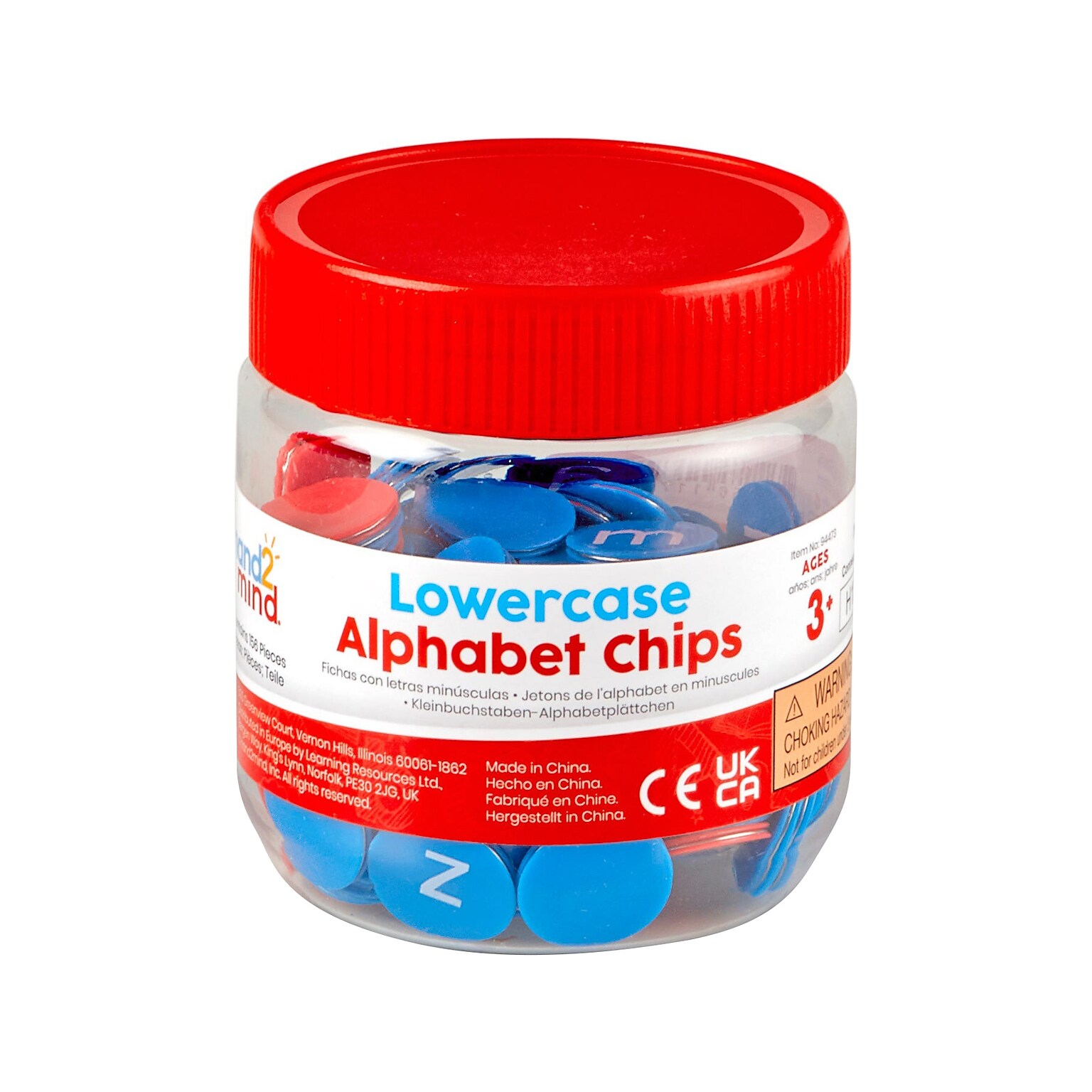 hand2mind Lowercase Alphabet Chips, Red/Blue, 156/Pack (94473)