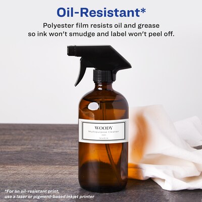 Avery Laser/Inkjet Rectangle Waterproof Multipurpose Labels, 3.4375" x 0.6667", White, 3000/Box (94210)