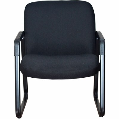 Lorell Big and Tall Fabric-Upholstered Guest Chair, 500 lb. Capacity, Black (LLR84586)