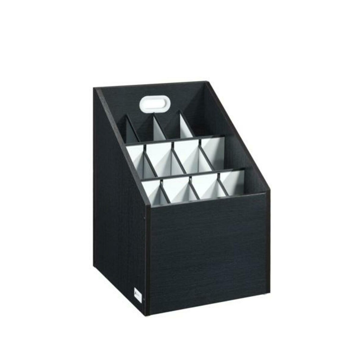 AdirOffice 12-Slot Roll File, 22.24H x 15.55W x 15.55D, Black (ADI627-WBLK)