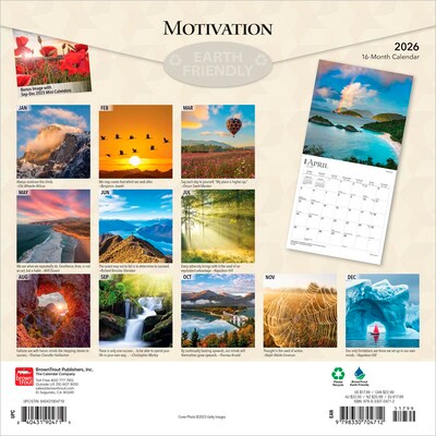 2026 BrownTrout Motivation 12 x 12 Monthly Wall Calendar (9798330704712)