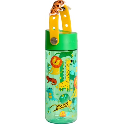 Elemental Splash Charm Plastic Water Bottle, 18 oz., Jungle Friends (EMLETR18JF59C)