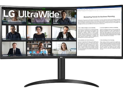 LG UltraWide 34" Curved 100 Hz LCD Monitor, Black (34BR55QC-B)