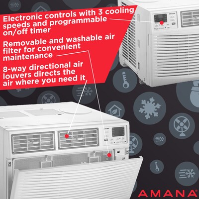 Amana 230-Volt 24,000 BTU Window Air Conditioner with Remote, White (AMAP242CW)