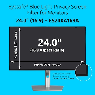 Kensington Eyesafe Blue Light Privacy Screen Filter for 24" Monitors (16:9) (ES240A169A)
