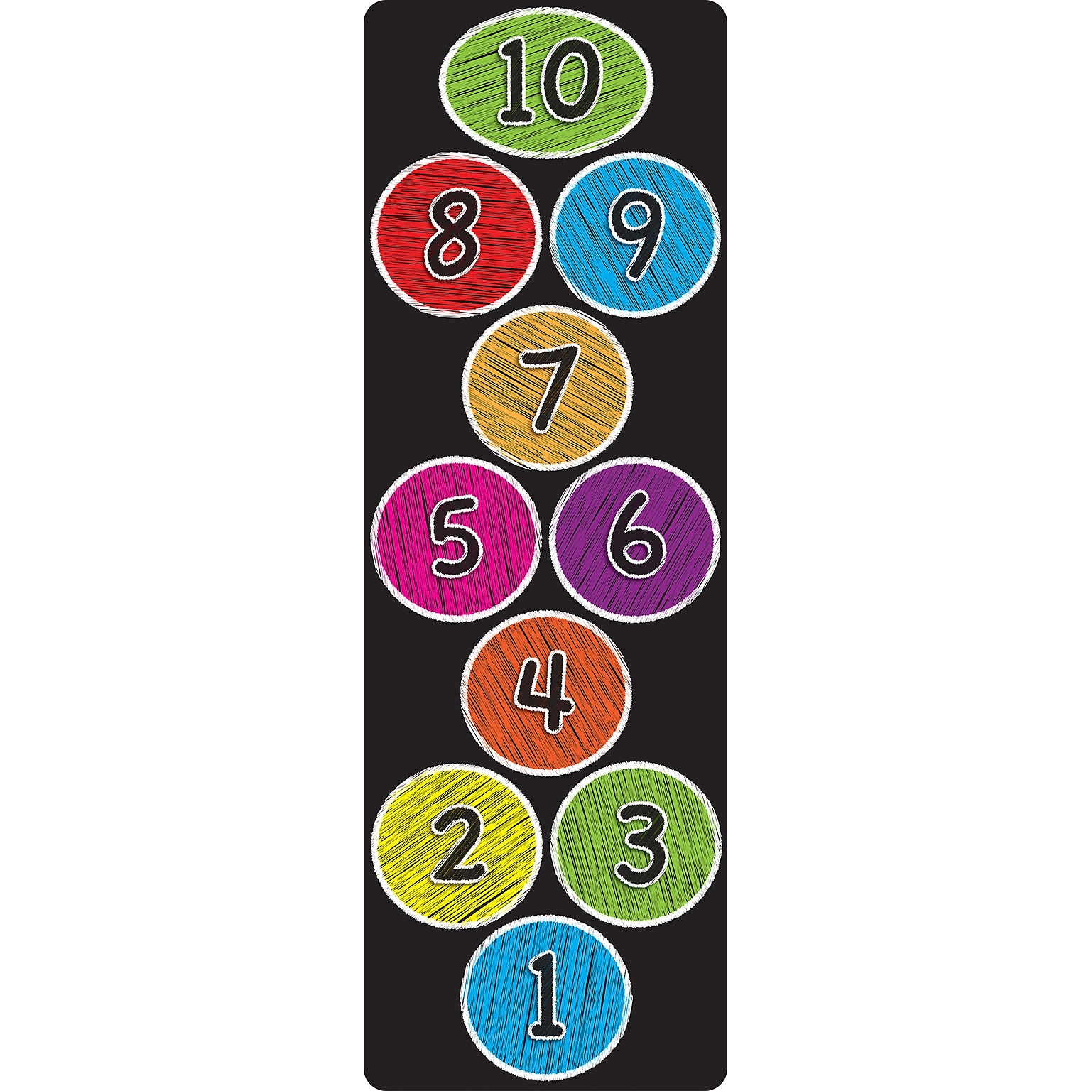 Ashley Productions Smart Poly, The Original Fun Mat, Mat Runner, 15.5 x 47, Numbers 1-10, Colored Circles (ASH91405)