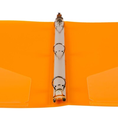 JAM Paper 1/2" 3-Ring Flexible Poly Binder, Orange (PB75237OR)