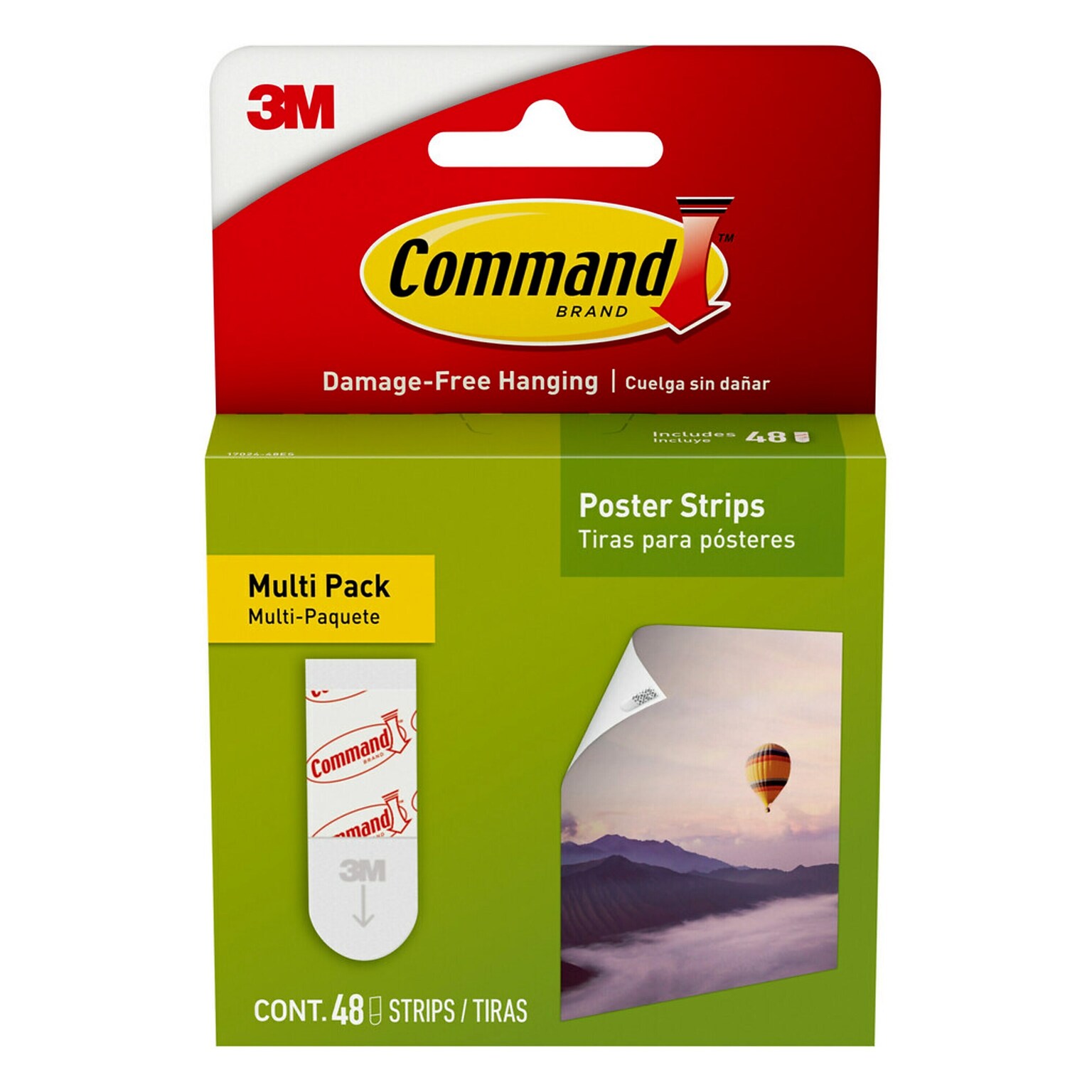 Command Multi-Pack Small Poster Hanging Strip, White, 48/Pack (17024-48ES)