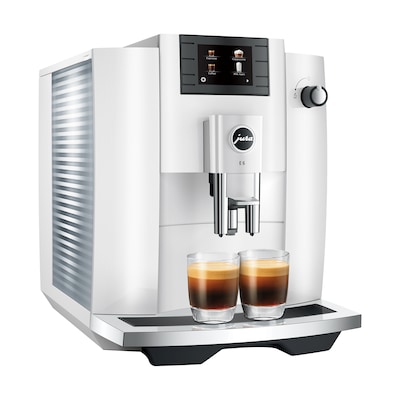 JURA E6 2-Cups Coffee & Espresso Machine Combination, Piano White (15559)