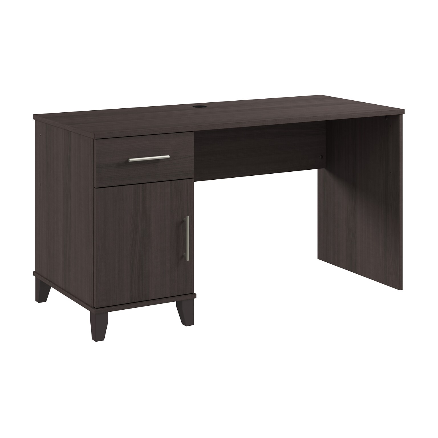 Bush Furniture Somerset 54W Office Desk with Drawer and Storage Cabinet, Storm Gray (WC81554)