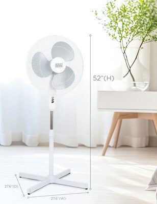 Black & Decker 18” Oscillating Pedestal Fan, 3-Speed, White (BFP18SXW)