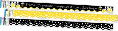 Barker Creek Double-Sided Scalloped Border Set, 36" x 2.25", Believe it's Possible, 3 designs, 39/Set (4034)