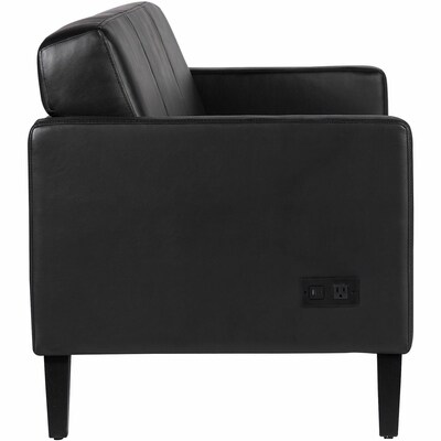 Lorell Clarke Series Vinyl Sofa, Black (LLR86950)