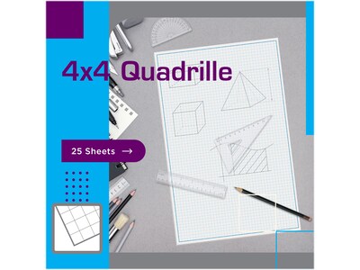 Better Office Graph Pad, 11" x 17", Quad-Ruled, White, 25 Sheets/Pad (25600)