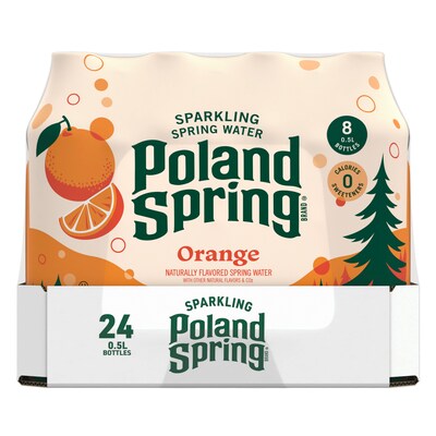 Poland Spring Orange Sparkling Purified Water, 16.9 oz., 24/Carton (12349571/122060)