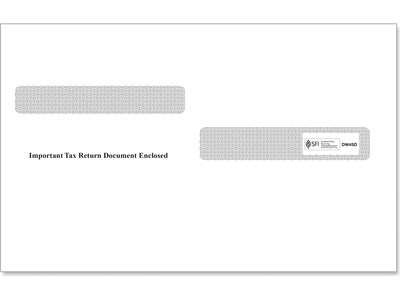 ComplyRight Moistenable Glue Double-Window Envelope, 5.63 x 9, White/Black, 100/Pack (DW4SD)