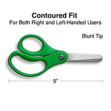 Staples 5 Kids Blunt Tip Stainless Steel Scissors, Straight Handle, Right & Left Handed, 2/Pack (TR
