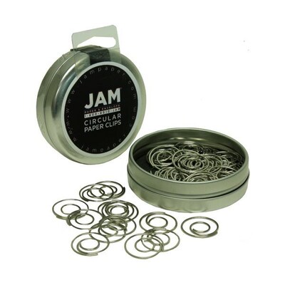 JAM Paper Circular Small Paper Clips, Silver, 50/Pack (321814885)