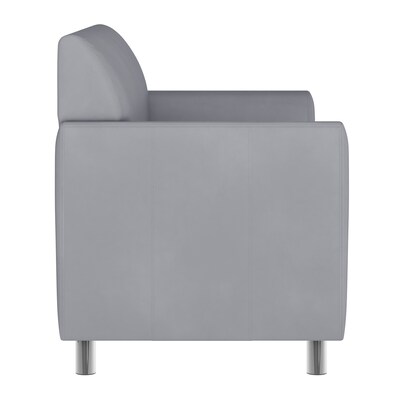 Flash Furniture Hercules Diplomat LeatherSoft Loveseat, Gray/Chrome Legs (BT8272GYCHR)