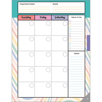 Carson Dellosa Education Retro Remix Undated Lesson Planner, 8" x 11", 128 Pages (CD-105055)