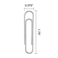 Staples® Jumbo Paper Clips, Silver, 100/Box (A7026601A)