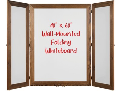 Excello Global Products Double Sided Magnetic Steel Dry-Erase Whiteboard, Wood Frame, 5' x 3' (EGP-HD-0530-BN)