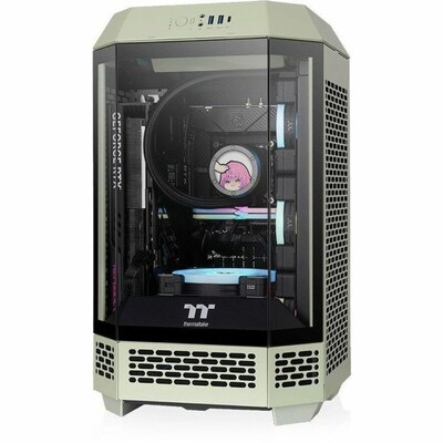 Thermaltake Tower 250 Mini-ITX Mini Tower Computer Case, Matcha Green (CA-1Z9-00SEWN-00)