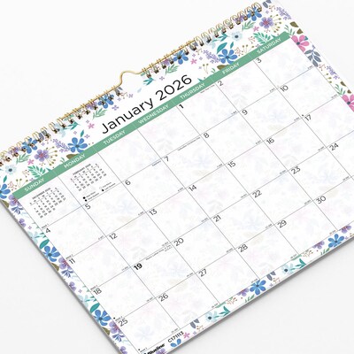 2026 Blueline Wildflowers 15" x 12" Monthly Wall Calendar (C171113)