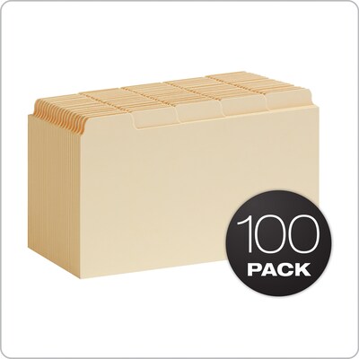 Oxford Index Card Guides with Blank Tabs, 1/5-Cut Tabs, 3" x 5", Manila, 100/Pack (40352)