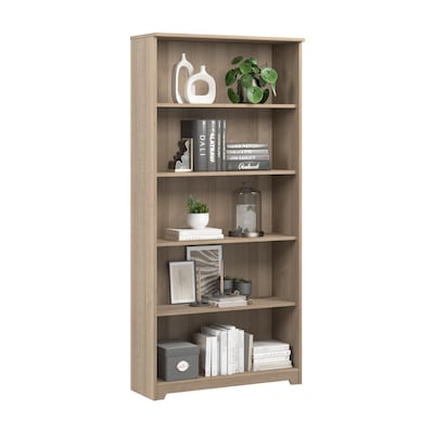 Bush Furniture Cabot 66H 5-Shelf Bookcase with Adjustable Shelves, Ash Gray (WC31266)