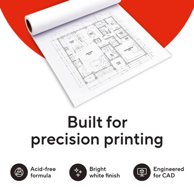Staples Wide Format CAD Bond Paper, 36 x 150, 4/Carton (26654-CC)