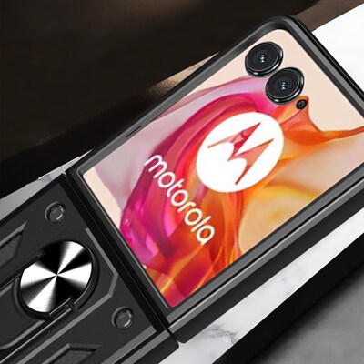 SaharaCase Raider Series Kickstand Case for Motorola Razr+ (2024), Scorpion Black (CP00629)