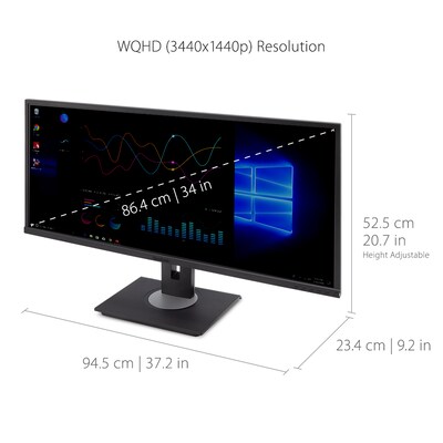 ViewSonic UltraWide WQHD 34" 60 Hz LCD Monitor, Black (VG3456)