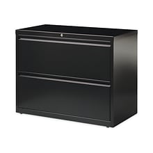 Hirsh Industries® Lateral File Cabinet, 2 Letter/Legal/A4-Size File Drawers, Black, 36 x 18.62 x 28