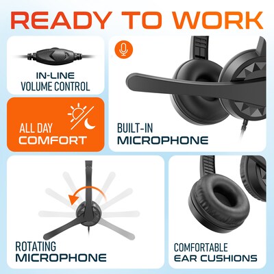 Delton 12Y Stereo On-Ear Computer Headset, USB Type-A (DWH12Y)