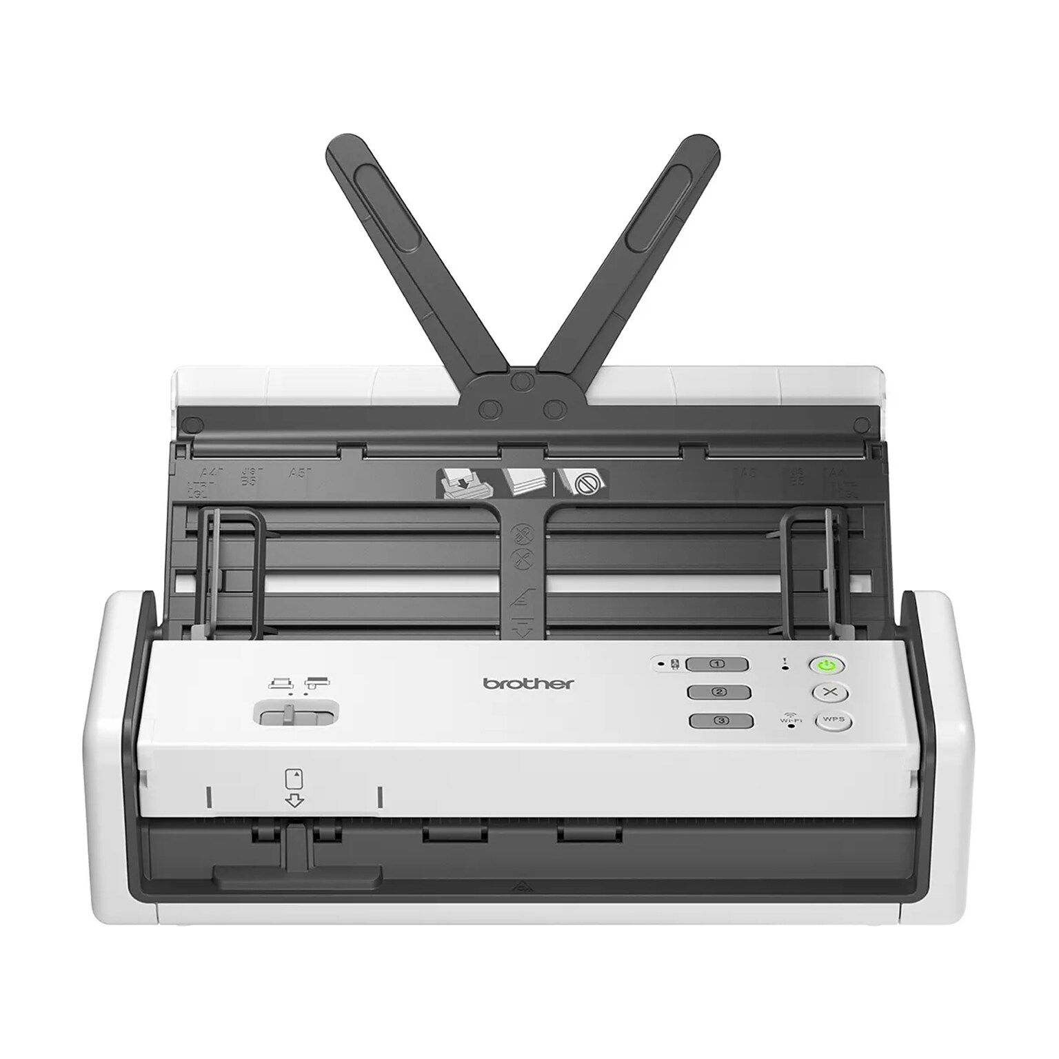 Brother ADS-1350W Duplex Portable Document Scanner, White/Black