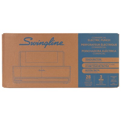 Swingline® Commercial Electric 3-Hole Punch, 28 Sheet Capacity, Black (A7074535B)