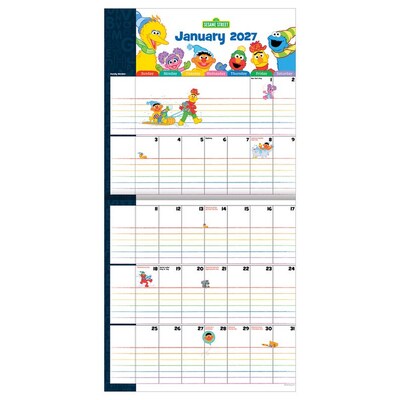 2027 TF Publishing Sesame Street Planning 12 x 12 Monthly Wall Calendar, Multicolored (27-1125)