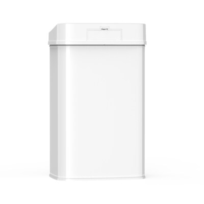 NineStars Stainless Steel Indoor Automatic Sensor Trash Can, 13.2 Gallons, White (DZT-50-28WH)