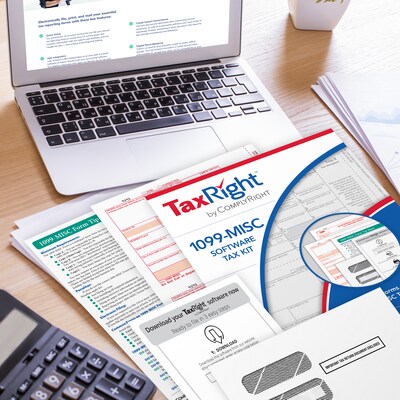 TaxRight 2025 1099-MISC Tax Form Tax Forms, Envelopes, TipSheet & Software, 4-Part, 10/Pack (SC6103ES10)