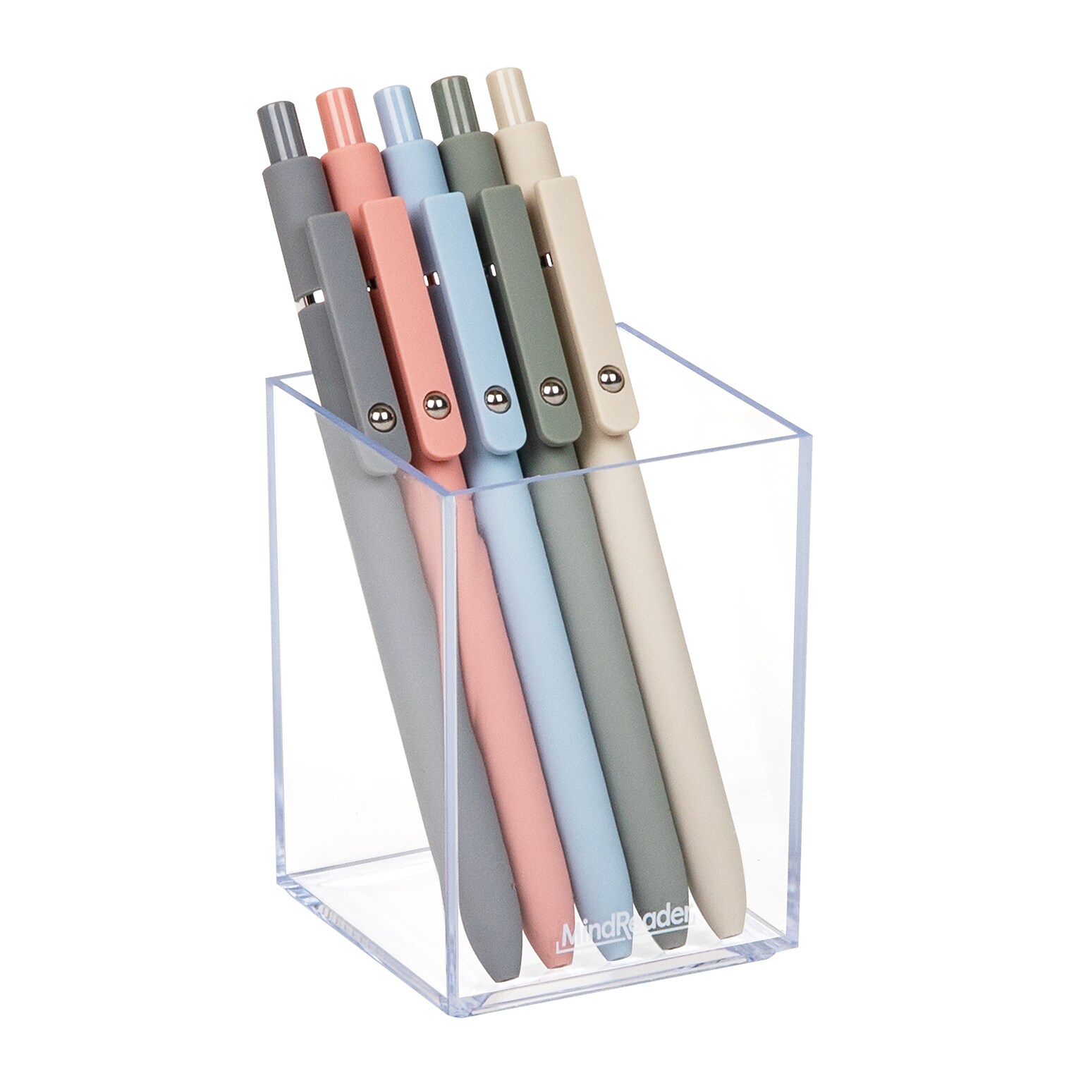 Mind Reader Plastic Pen Cup Holder, Clear (ACPEN-CLR)