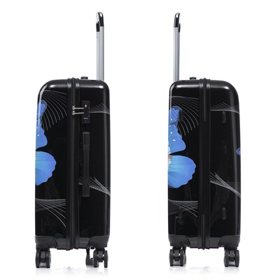 InUSA 24" Hardside Butterfly Suitcase, 4-Wheeled Spinner, TSA Checkpoint Friendly, Black Butterfly (IUAPC00M-BBU)