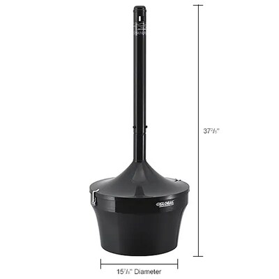 Global Industrial Steel Outdoor Ashtray, 4-1/2 Gallon, Black (641447BK)